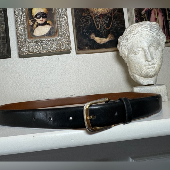 Christian Dior Unisex Split Leather Belt‎ - Black, Size 36, Gold/Silver Buckle - Picture 1 of 10